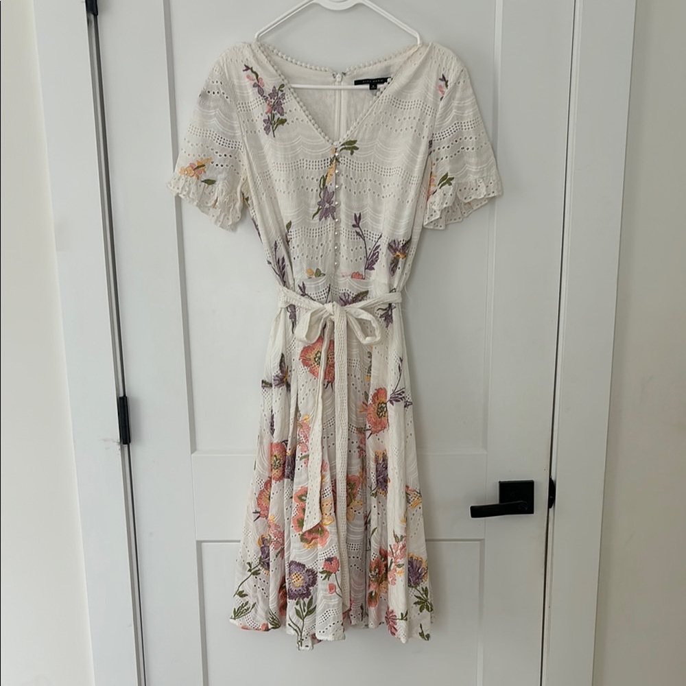 Floral Lace Dress in Cream by [Brand]